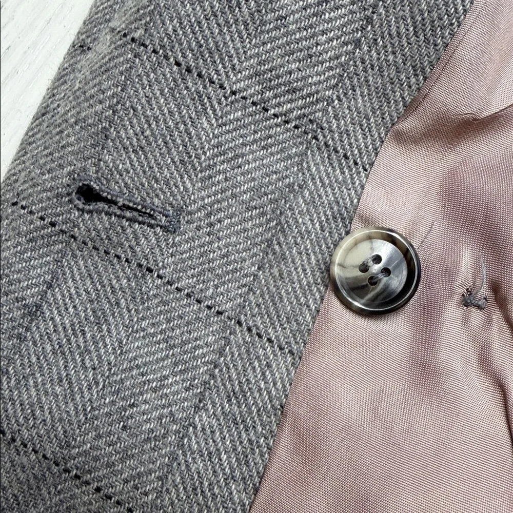 Evan Picone Light Gray Plaid Wool Women's Blazer Sz
